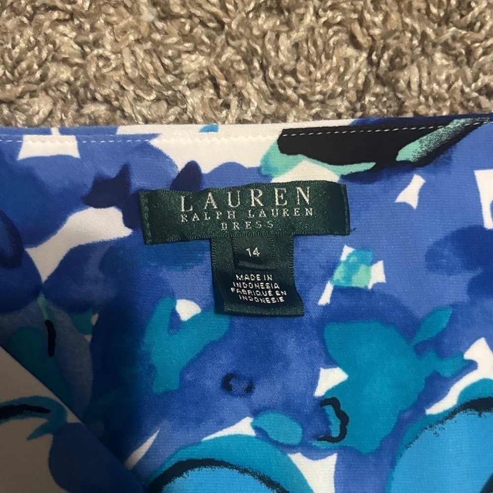 Ralph Lauren Blue and White Floral Midi Dress - Picture 3 of 8